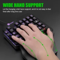 35keys One Handedly Single Hand Mini Gaming Keyboard Usb Ultra-slim Wired Backlight Keyboard for Laptop Desktop PC Smartphone