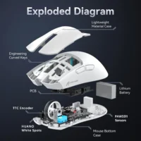 S17140bbce88c4894857b729d8381dc288.webp Attack Shark X11 PAW3311 Wireless Bluetooth Mouse, 2.4G 400IPS RGB PC Gaming Mouse