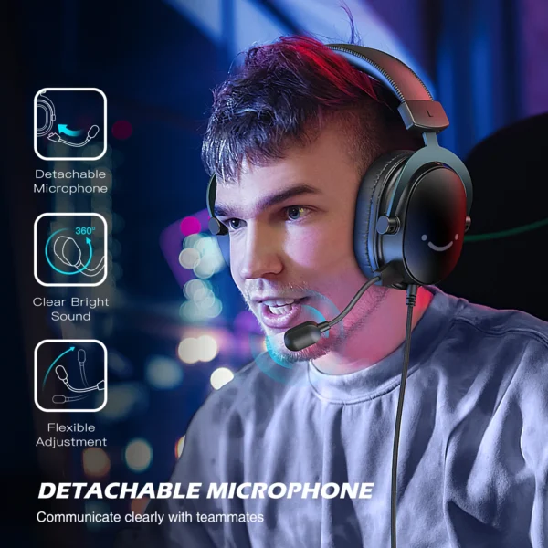 FIFINE Headset,3.5 mm jack&USB Headphone with 7.1 Surround Sound/volum control/Mute switch for PC/MAC/PS4/PS5 Mixer-H9