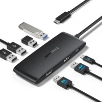 S34c01152f4444a6d80d6e7dda74920341.webp Lemorele 4K USB-C Hub 7 Ports Docking Station USB Hub Adapter USB C to Dual HDMI 4K@60Hz for Windows MacBook Air Laptop