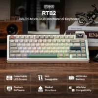 S3dead82f4a514a47b5b7c85f0493d1c9f.webp EPOMAKER RT82 QMK/VIA 75% US QWERTY Layout Hot-Swap Gasket Wired/BT 5.0/2.4GHz Wireless Mechanical Keyboard with LCD Screen
