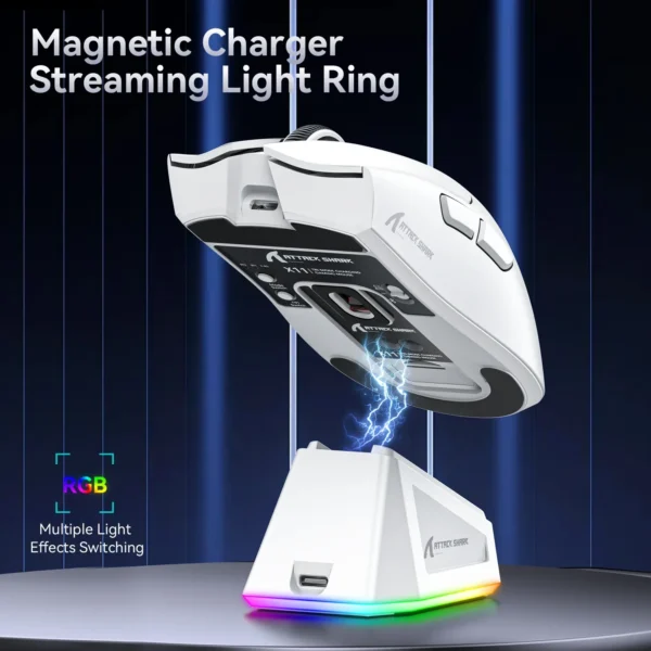 S3ea677a95ec84ffcb957b525efbe40fdL.webp Attack Shark X11 PAW3311 Wireless Bluetooth Mouse, 2.4G 400IPS RGB PC Gaming Mouse