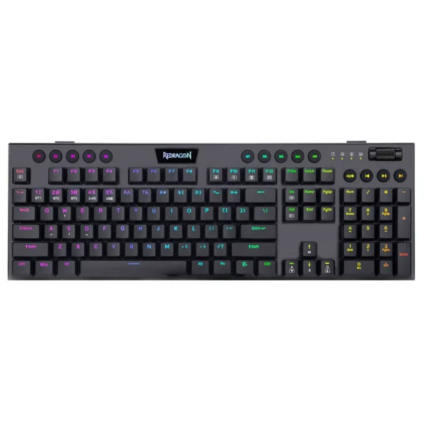 S42bee4f9424143009b1fcc34d7187acci.webp REDRAGON Horus K618 RGB support Bluetooth 5.0 wireless USB 2.4G 3 mode Mechanical Gaming Keyboard 104 Keys for Compute PC Laptop