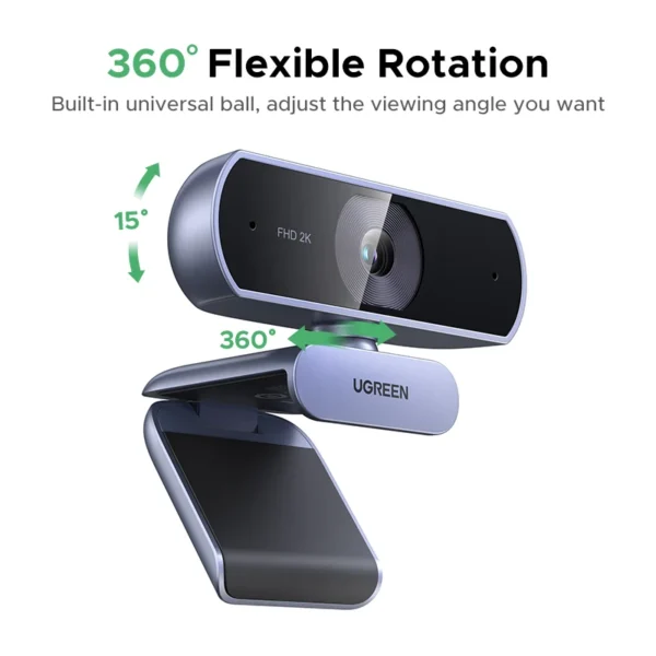 S5093a47176524239ad5b79ba18fd9b92i.webp UGREEN 2K Webcam with Microphone, Full HD USB Web Camera, Adjustable FOV, Auto Light Correction, Video Webcam for Streaming