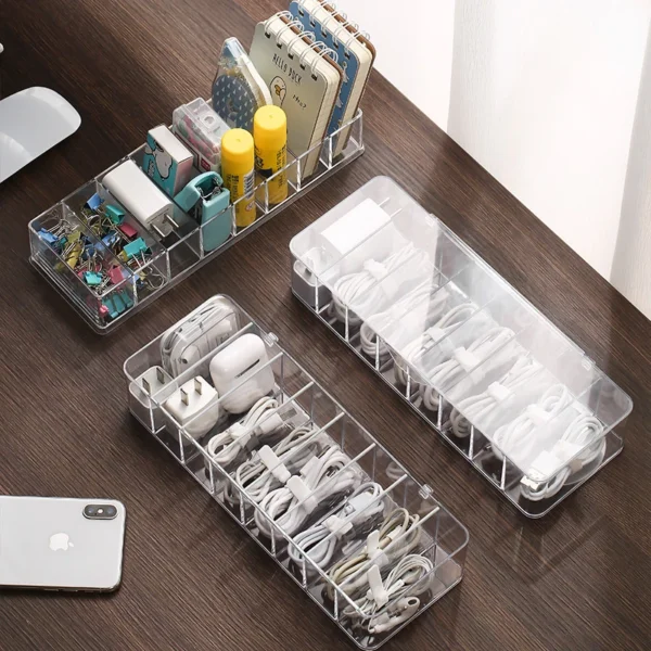 Dust-proof storage cable , desktop data box, mobile phone charging cable and power cord organizer