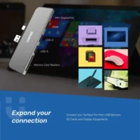 S66a9789ccdb34e8bb60758912686cc37k.webp Unitek USB 3.0 HUB for Microsoft Surface Pro Mini Display Docking Station 4K HDMI Micro SD/SD Card Reader Adapter