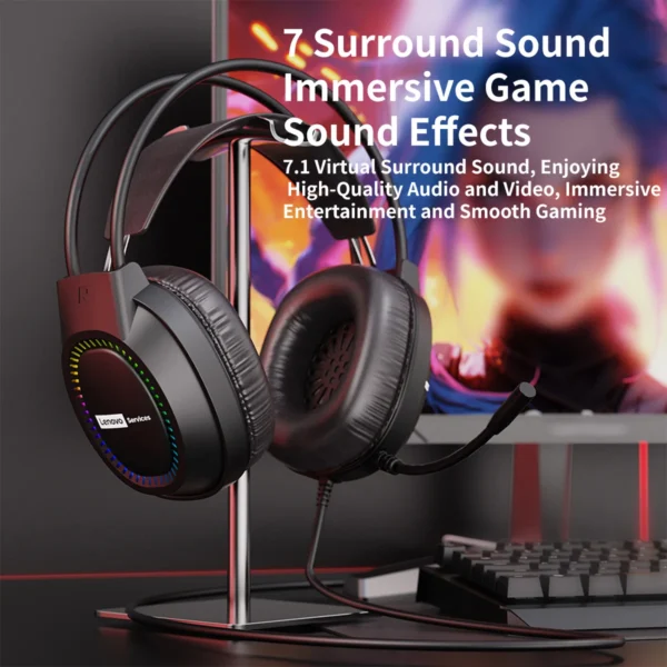 S7547eb96dfa449da8be4e5c7cdae4039Q.webp Lenovo Over-Ear Headphones with Microphone, Gaming Headphones with Rgb Lighting, Cool Lights, Suitable for Desktop Computers and Laptops