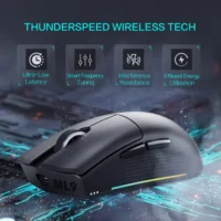 S7e99b6e75be44756a529426ae38516b4a.webp Thunderobot ML901 Wireless Gaming Mouse PAW3395 26000DPI 650IPS Nordic MCU Symmetrical Form 3-Zone RGB For Laptop PC Gamer