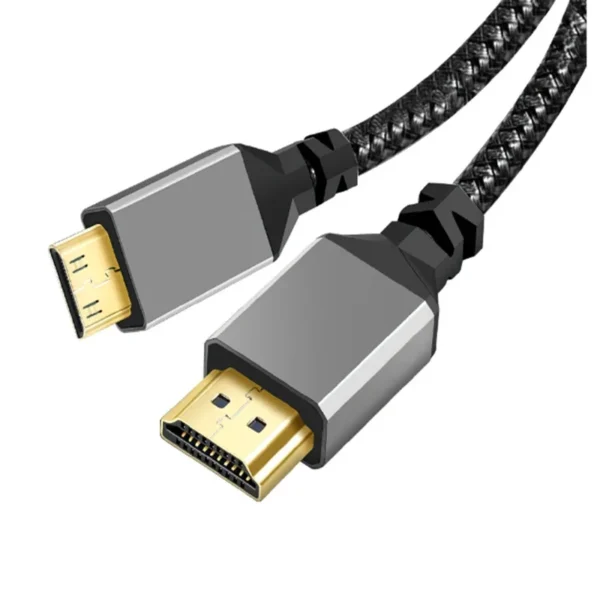 1M Nylon HDMI2.0 MINI HDMI To HDMI Cable MINIHDMI Male A Male 4K 60HZ HD 1080P Adapter Converter Wire TV Camera