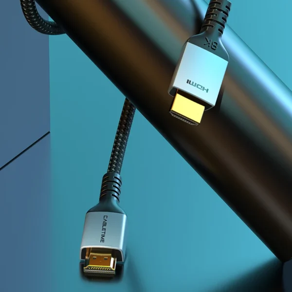 CABLETIME HDMI2.1 Cable Ultra High-speed 8K 60Hz 4K 120Hz 48Gbps for PS5 PS4 8K 2.1 4K 2.0 HDMI-Compatible Splitter Cables