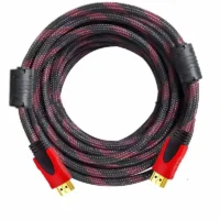 High Speed HDMI-Compatible Cable 1.5m 3m 5m HDTV Black And Red Braided 1.4V Cable High Speed TV Data Computer Monitor Support 3D