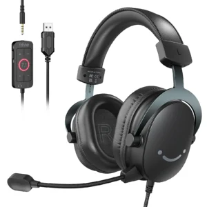 Sa54c4aa4026e4e97b4de0a77a9adf510t.webp FIFINE Headset,3.5 mm jack&USB Headphone with 7.1 Surround Sound/volum control/Mute switch for PC/MAC/PS4/PS5 Mixer-H9
