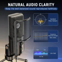 Saff8eec1b58f4d418c1d5bec24980757F.webp FIFINE USB Streaming Microphone with Pop Filter,Condenser Mic Set with Tap-to-Mute&Vol Control for PC,Recording,YouTube-K669PRO1