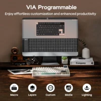 Sc5f31b7538be4b88a3bdfdb0e55ed082B.webp EPOMAKER RT82 QMK/VIA 75% US QWERTY Layout Hot-Swap Gasket Wired/BT 5.0/2.4GHz Wireless Mechanical Keyboard with LCD Screen