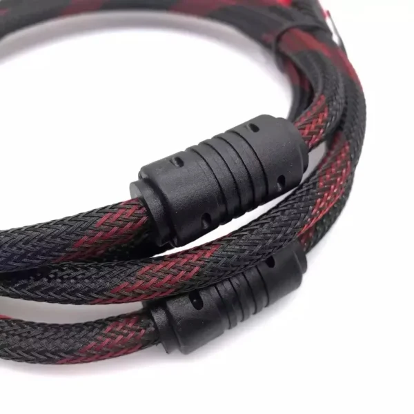 High Speed HDMI-Compatible Cable 1.5m 3m 5m HDTV Black And Red Braided 1.4V Cable High Speed TV Data Computer Monitor Support 3D