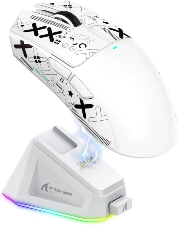 Sfdb42c26c43a4f02bb57e1c539a36bda9.webp Attack Shark X11 PAW3311 Wireless Bluetooth Mouse, 2.4G 400IPS RGB PC Gaming Mouse