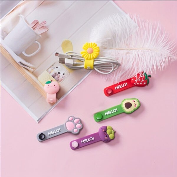1722909800149-8d9c212c0131451ca06d70391cb265eb-goods.jpeg Cute Animal & Fruit Reusable Silicone Cord Organizer Set – 2 Pieces