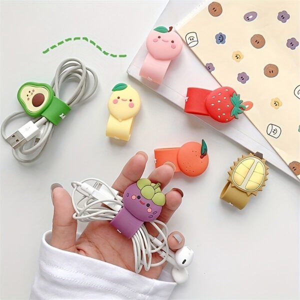 1722909802350-8639c3056c314876acc6279169aff2aa-goods.jpeg Cute Animal & Fruit Reusable Silicone Cord Organizer Set – 2 Pieces
