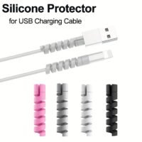 2542a1a2-e241-466f-adf8-982974df0e35.jpg Grey Silicone USB Charger Cable Protector Set – 4 Pieces