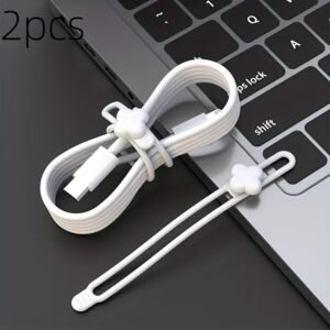 2e98afb038d2428f84367dc6684ea498-goods.jpeg Reusable Four-Leaf Clover Silicone Cable Tie for Data Cables & Earphones
