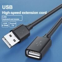 Male-to-Female USB 2.0 Extender Cord for Consoles, Smart TVs & SSDs