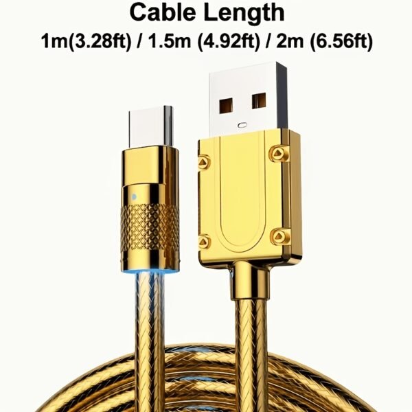 High-Current 6A USB Charging Cord with Type-C or Micro USB Options