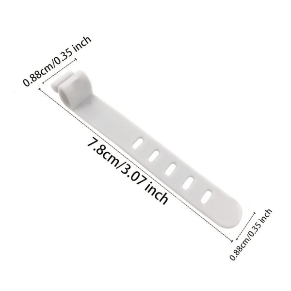 Black Reusable Silicone Data Cable Organizer Strap Set 6 Pieces