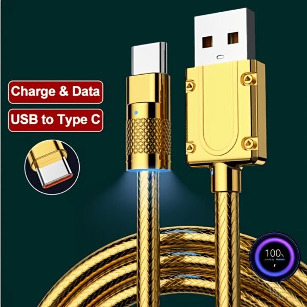 High-Current 6A USB Charging Cord with Type-C or Micro USB Options
