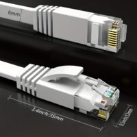 Long Flat-Profile Cat6 RJ45 Internet & Network Patch Cord