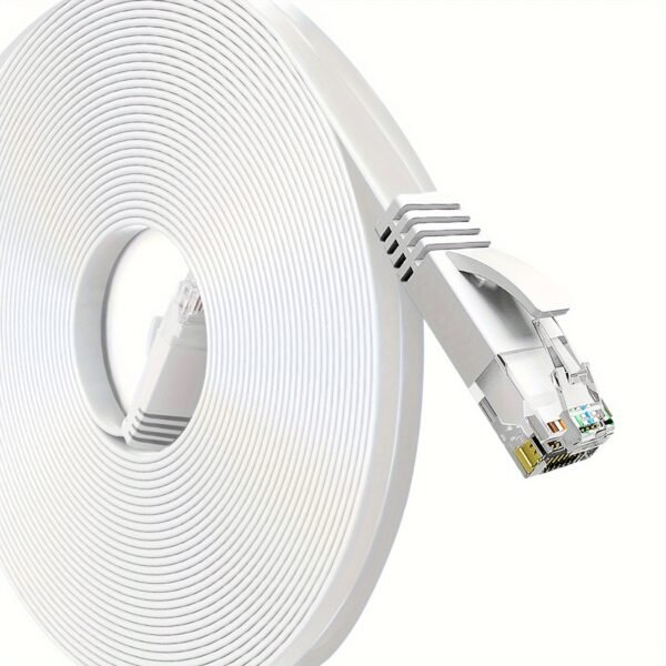 Long Flat-Profile Cat6 RJ45 Internet & Network Patch Cord