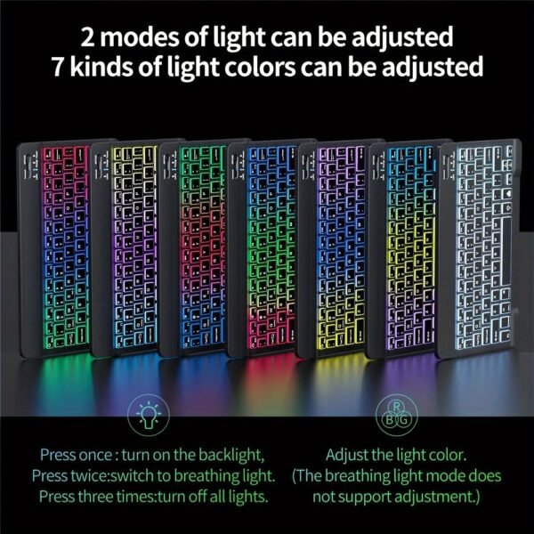 Backlit Ultra-Slim Wireless Keyboard & Mouse Combo for Tablets and Smartphones