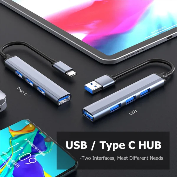 H5f722354650840098b170346553837b0j.webp Four-Port USB-C OTG Expansion Adapter with USB 3.0/3.1 Support