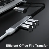 S584c79383f8c4f0fae5b98ea2b981b57M.webp Aluminium 4-Port USB-C Hub with One USB 3.0 & Three USB 2.0 Ports