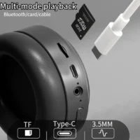 Bluetooth 5.3 M5 HiFi Over-Ear Headphones with TF Card, AUX & Noise Reduction
