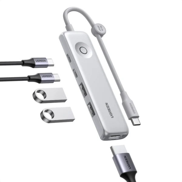 Sdc4ee8c87d984c1a8deb8e7631d388c1J.webp 5-in-1 4K/60Hz USB-C Hub with 10Gbps USB 3.2 Gen 2 & 100W PD UGREEN