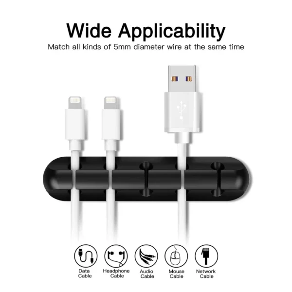Se1791f9e5a484636a1ec4b343eb2d723q.webp Desktop Silicone USB Cable Winder & Accessory Management Clip Set