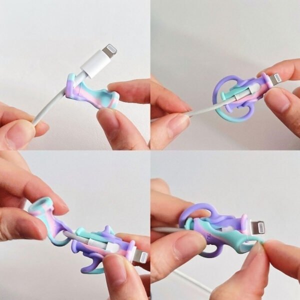 a4dba51dc9e841dc9a5caab406536e31-goods.jpeg Smiling Mixed-Colour Silicone Data Cable Protector Set – 2 Pieces