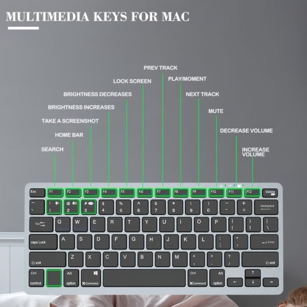 Rechargeable Silent Bluetooth & 2.4GHz Wireless Keyboard-Mouse Combo