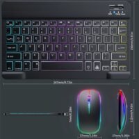 Backlit Ultra-Slim Wireless Keyboard & Mouse Combo for Tablets and Smartphones