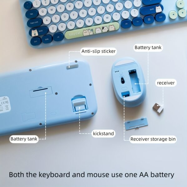 Silly Cat 2.4GHz Plug-and-Play Wireless Keyboard & Mouse Set – MOFII