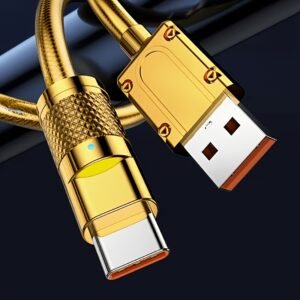 High-Current 6A USB Charging Cord with Type-C or Micro USB Options