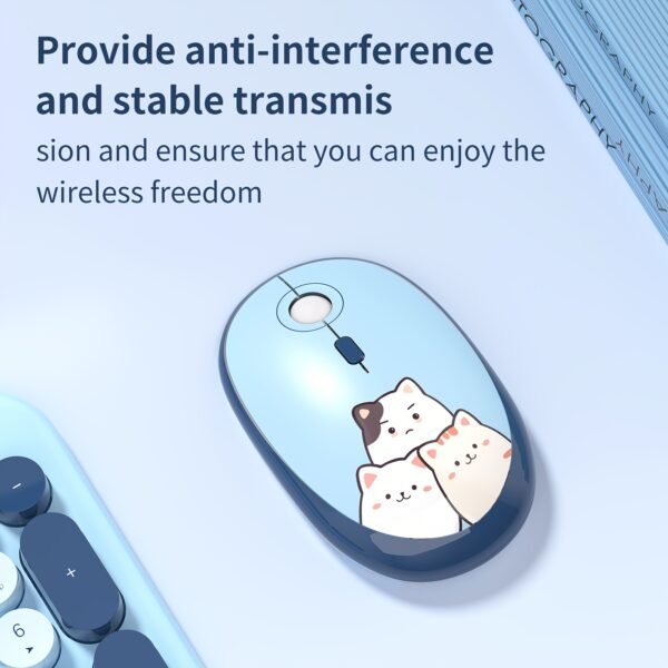 Silly Cat 2.4GHz Plug-and-Play Wireless Keyboard & Mouse Set – MOFII
