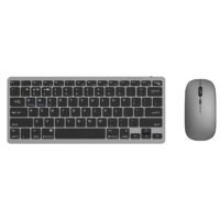 Rechargeable Silent Bluetooth & 2.4GHz Wireless Keyboard-Mouse Combo