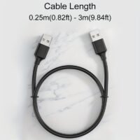 Double-Ended USB-A 2.0 Male Cable for Compatible Drives, DVD Players & Computers