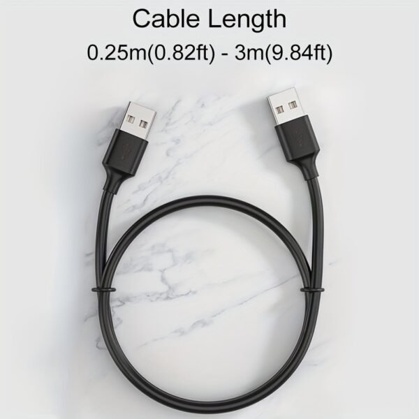 Double-Ended USB-A 2.0 Male Cable for Compatible Drives, DVD Players & Computers