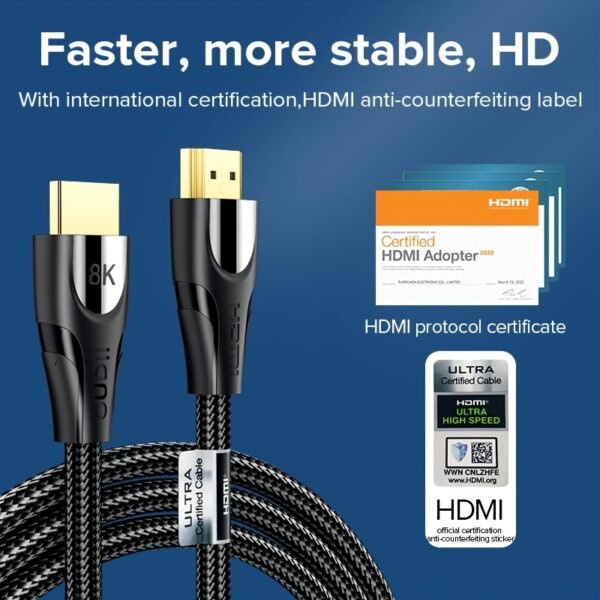 ffb95984-baf0-4c6e-b333-800d0f700710.jpg HDR 48Gbps HDMI 2.1 Cable with 8K/60Hz & 4K/120Hz Output Llano